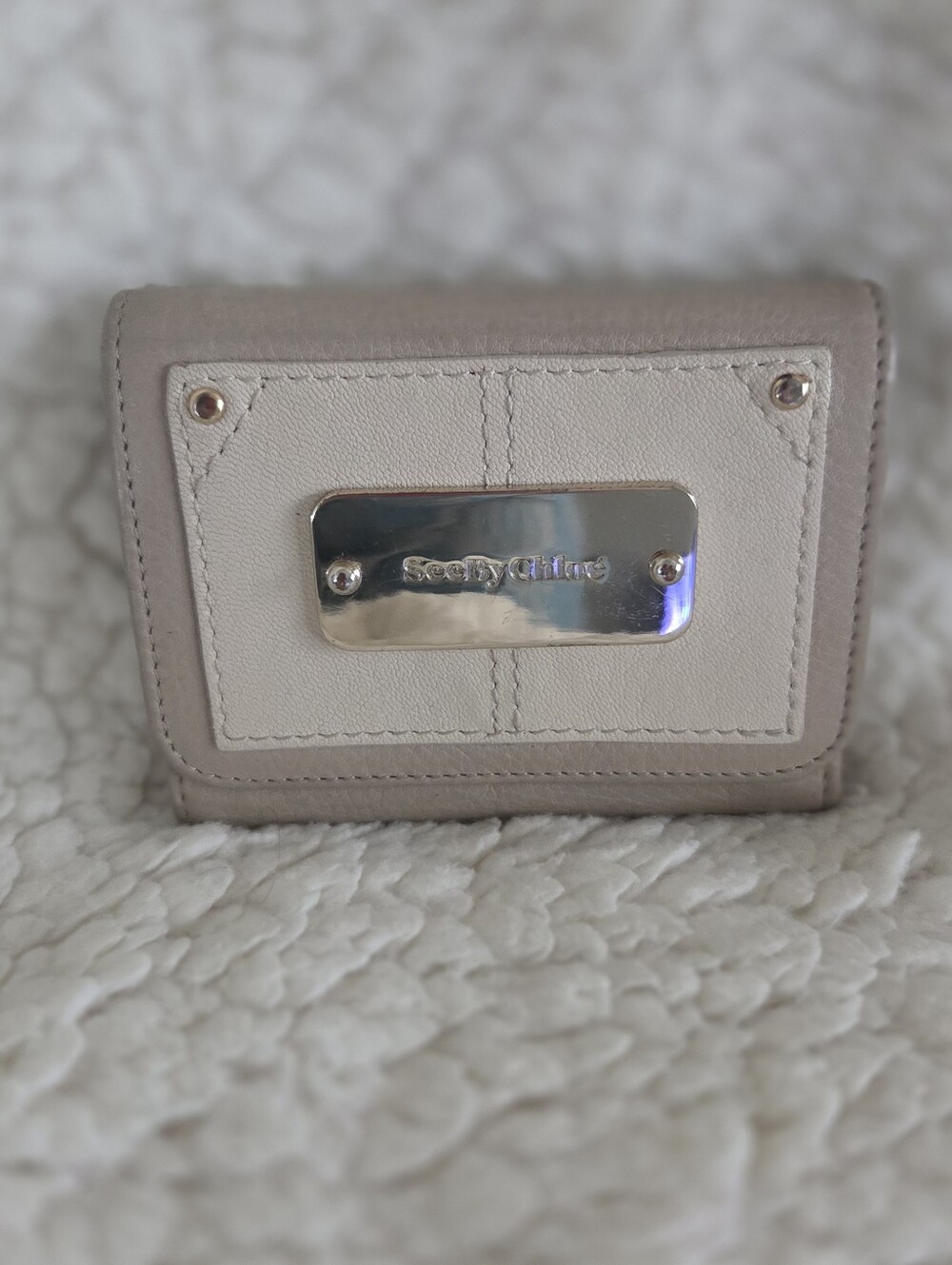 See By Chloe Beige Leather Wallet